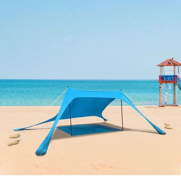 Beach Tent Sun Shelter UPF50+ with Sand Shovel, Ground Pegs and Stability - Picture 6 of 11